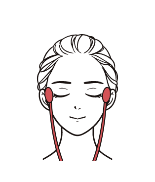 粘着パッドを目尻の横に貼るイラスト