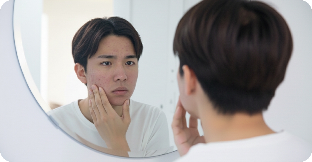 にきびに悩む女性