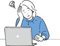 頭を悩ませる女性のイラスト